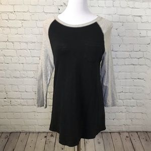 Mossimo baseball tee 3/4 length sleeves and pocket